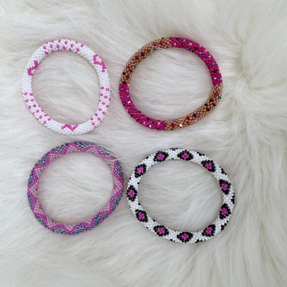 ALL PROFITS TO CHARITY! Bracelets Crocheted by Hand in Nepal (set of 4) #681 - Picture 3 of 5